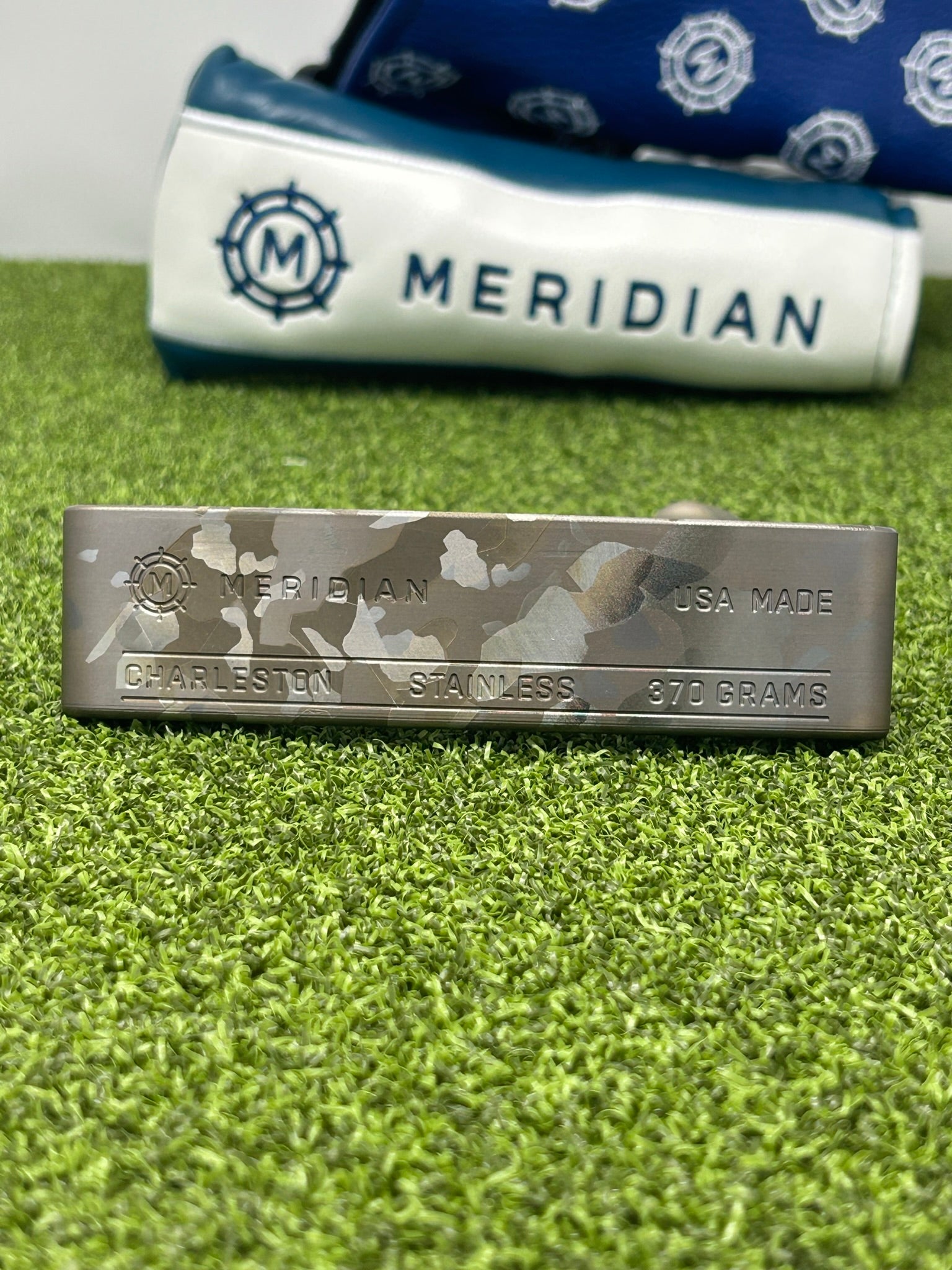 Stainless Charleston Putter Mid Slant with Oil Camo Finish (Fly Cut)